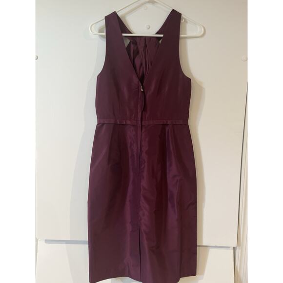 J Crew Sz 6 100% Silk Cranberry Cocktail Dress - Picture 2 of 5